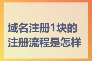 域名注册1块的注册流程是怎样的