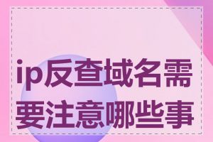 ip反查域名需要注意哪些事项