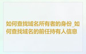 如何查找域名所有者的身份_如何查找域名的前任持有人信息