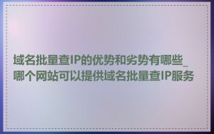 域名批量查IP的优势和劣势有哪些_哪个网站可以提供域名批量查IP服务
