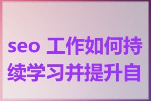 seo 工作如何持续学习并提升自己