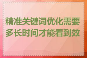 精准关键词优化需要多长时间才能看到效果