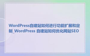 WordPress自建站如何进行功能扩展和定制_WordPress 自建站如何优化网站SEO