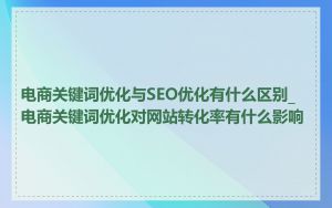 电商关键词优化与SEO优化有什么区别_电商关键词优化对网站转化率有什么影响