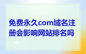 免费永久com域名注册会影响网站排名吗