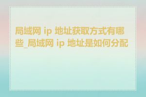 局域网 ip 地址获取方式有哪些_局域网 ip 地址是如何分配的