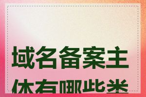 域名备案主体有哪些类型