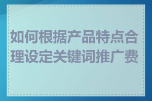 如何根据产品特点合理设定关键词推广费用