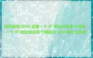 如何使用 DNS 设置一个 IP 地址对应多个域名_一个 IP 地址绑定多个网站对 SEO 有什么影响