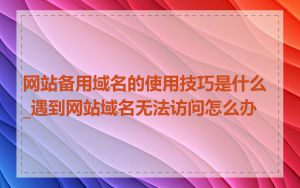 网站备用域名的使用技巧是什么_遇到网站域名无法访问怎么办