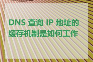 DNS 查询 IP 地址的缓存机制是如何工作的