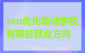 seo优化培训学校有哪些就业方向