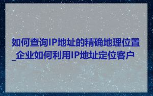 如何查询IP地址的精确地理位置_企业如何利用IP地址定位客户