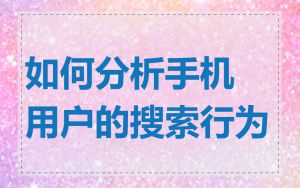 如何分析手机用户的搜索行为