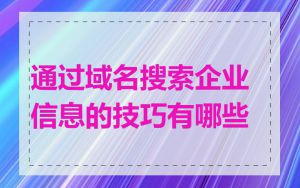 通过域名搜索企业信息的技巧有哪些