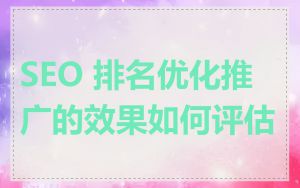 SEO 排名优化推广的效果如何评估