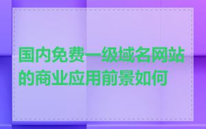 国内免费一级域名网站的商业应用前景如何