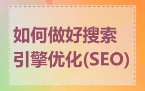 如何做好搜索引擎优化(SEO)