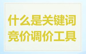 什么是关键词竞价调价工具
