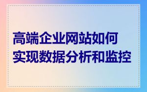 高端企业网站如何实现数据分析和监控