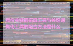 竞价关键词拓展工具与关键词优化工具的配合方法是什么