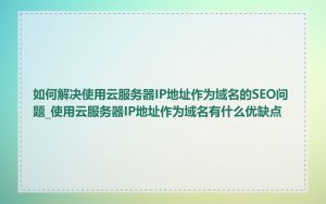 如何解决使用云服务器IP地址作为域名的SEO问题_使用云服务器IP地址作为域名有什么优缺点