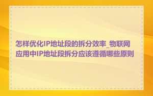 怎样优化IP地址段的拆分效率_物联网应用中IP地址段拆分应该遵循哪些原则