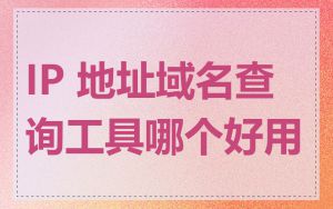 IP 地址域名查询工具哪个好用