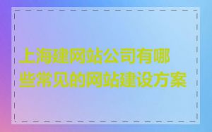 上海建网站公司有哪些常见的网站建设方案