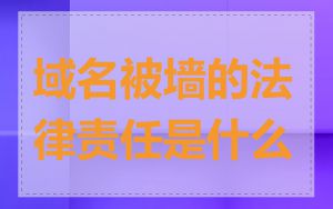 域名被墙的法律责任是什么