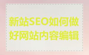 新站SEO如何做好网站内容编辑