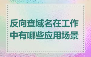 反向查域名在工作中有哪些应用场景