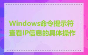 Windows命令提示符查看IP信息的具体操作