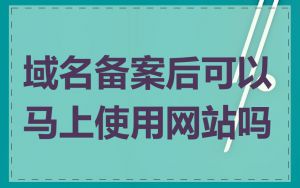 域名备案后可以马上使用网站吗
