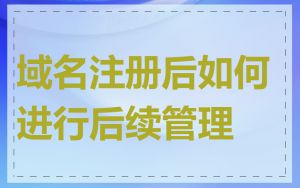 域名注册后如何进行后续管理
