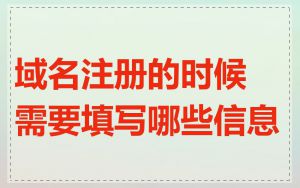 域名注册的时候需要填写哪些信息
