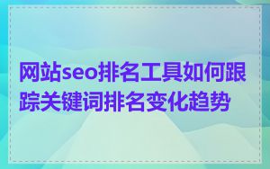 网站seo排名工具如何跟踪关键词排名变化趋势