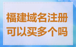福建域名注册可以买多个吗
