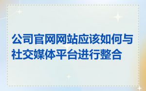 公司官网网站应该如何与社交媒体平台进行整合