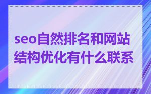 seo自然排名和网站结构优化有什么联系