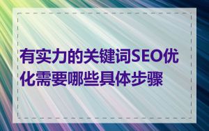有实力的关键词SEO优化需要哪些具体步骤