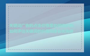 关键词广告的点击价格是如何定价的_如何评估关键词的价值和排名优先级