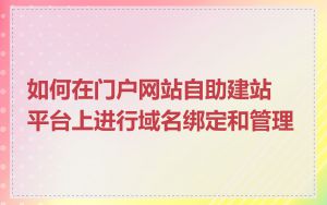 如何在门户网站自助建站平台上进行域名绑定和管理