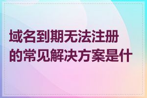 域名到期无法注册的常见解决方案是什么