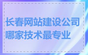 长春网站建设公司哪家技术最专业