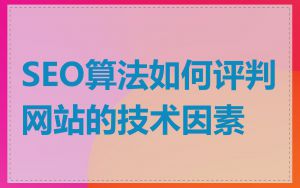 SEO算法如何评判网站的技术因素