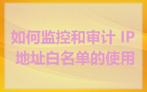 如何监控和审计 IP 地址白名单的使用