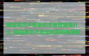 网站首页不收录的主要原因是什么_网站首页不收录的原因有哪些