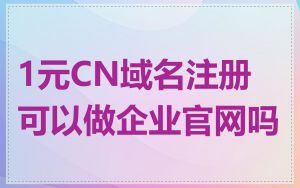 1元CN域名注册可以做企业官网吗