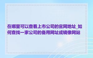 在哪里可以查看上市公司的官网地址_如何查找一家公司的备用网址或镜像网站